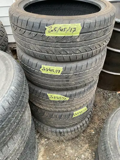 Selling a set of four 205/45/17 tires, ideal for enhancing your vehicle's performance and handling....