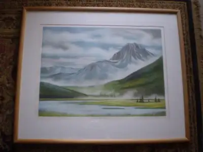 Beautiful Watercolor Print - " View From The Lake " - Limited Edition # 79/80 by D. Duchene - Frame...