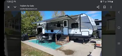 2 bedroom. Front queen with 2 double bunks in rear. Kitchen table transforms into double bed. Outsid...