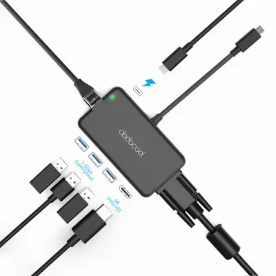 USB-C 7-in-1 hub with HDMI and VGA outputs, View more