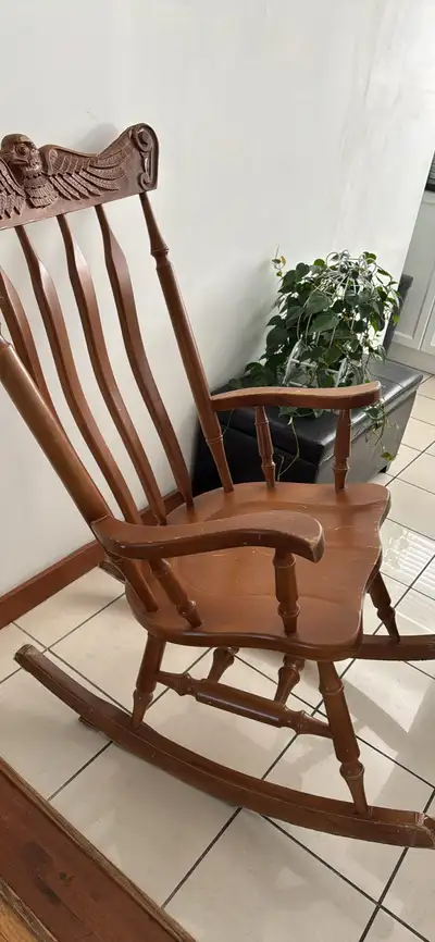 Eagle Carved Wooden Rocking Chair, View more