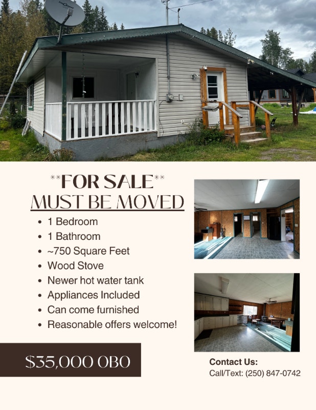 HOUSE FOR SALE **MUST BE MOVED** Houses for Sale Terrace Kijiji