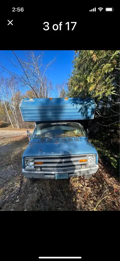 1978 dodge C class custom motorhome 360 cu” v8 auto trans, dual cherry bomb short side exhaust it so...