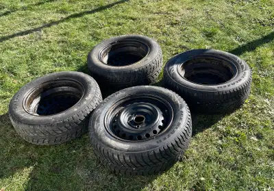 For sale: Used winter tires on 15 inch rims I recently changed cars and my new one needs 16" rims so...