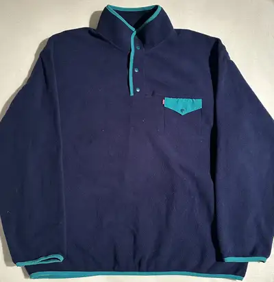Levis Barstow Polar Fleece Snap Sweater - Large, View more