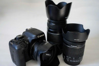 Canon t6i with three lenses 