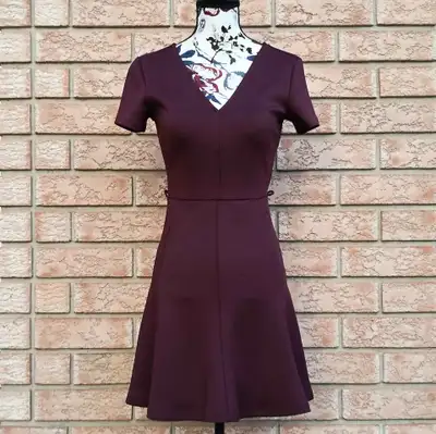 NWT Dynamite Maroon Flare V Neck Dress XS, View more