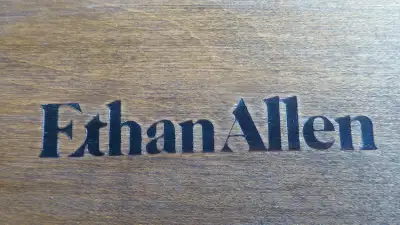 Beautiful Vintage Ethan Allen dining room table and 6 chairs, View more