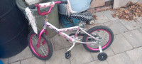 Girl bike with training wheel