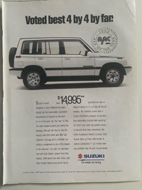 1992 Suzuki Sidekick Original Ad