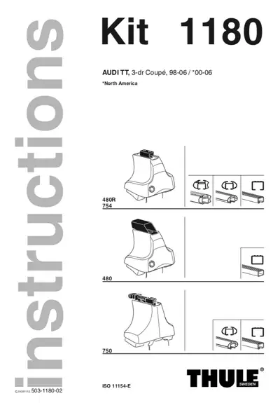 Fits Thule 480 Traverse or 480R Rapid Traverse roof rack systems/crossbars. For the following vehicl...