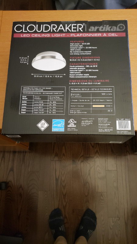 Artika - Cloudraker 12.6 inch Dimmable LED Ceiling Light in Indoor Lighting & Fans in Sault Ste. Marie - Image 2
