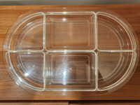 Plastic Serving platter with 6 removable sections 20" x 13"
