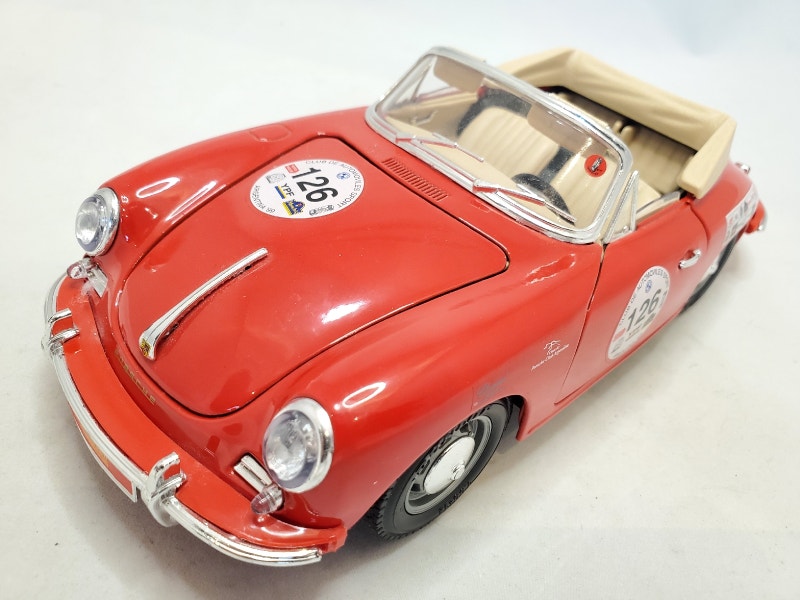 118 Diecast Burago 1961 Porsche 356 B Speedster Convertible Red Arts