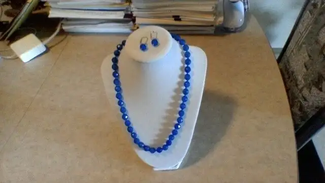 BLUE CALCEDONY NECKLACE/ EARRINGS62863267419905123