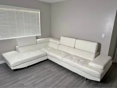White Leather Sectional Sofa, View more