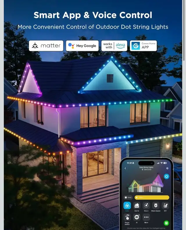 Govee Outdoor Dots String Lights 50ft in Outdoor Lighting in City of Toronto - Image 6