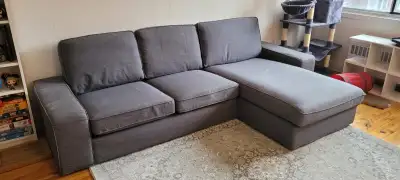 We are selling our IKEA KIVIK sofa, super comfortable and with chaise longue – perfect for relaxing,...