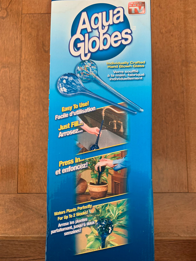 Aqua Globes 2 Pack box Individually Crafted Hand Blown Glass.  in Plants, Fertilizer & Soil in Oshawa / Durham Region - Image 2