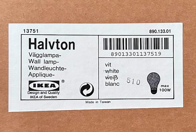 IKEA Vintage Discontinued Halvton Rough Ceramic Wall Sconce Lamp in Indoor Lighting & Fans in Edmonton - Image 2