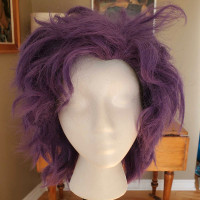 Short curled purple cosplay wig
