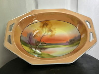 Vintage Noritake orange lusterware bowl, Japan