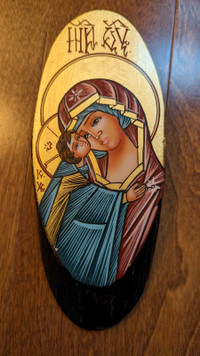 Petite icône roumaine Marie et Jésus