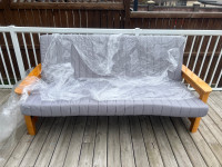 Futon woode/metal with Matteress from IKEA 