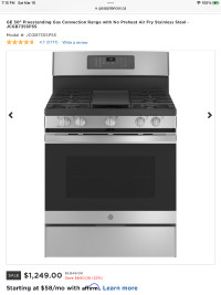 GE Gas Range with convection and air fryer