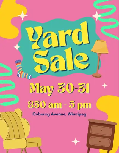 BIG CLEAN OUT YARD SALE MAY 30 + 31!!!, View more
