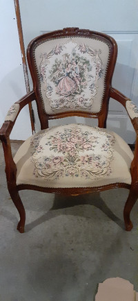 Vintage Queen Anne Embroidered chair