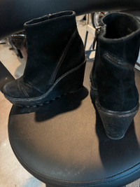 Vince Camuto Suede Black Boots- zip