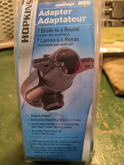 " New " Adapts modern 7 blade vehicle outlet plug to older 6 pin trailer plug without rewiring . $ 2...