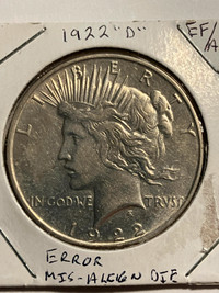 1922 Silver U.S. Peace Dollar coin