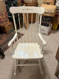 Vintage good condition, white rocking chair.