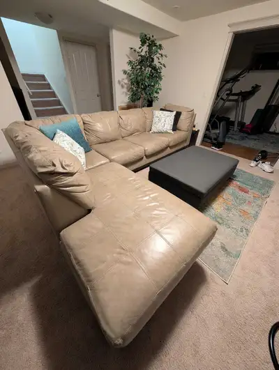 Leather sectional sofa ***please read details, View more