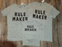 Family Matching Rule Maker/Breaker T-shirts, BNWT
