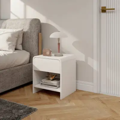 Modern Nightstand, Bedside Table with Rounded Corners, Nightstan, View more