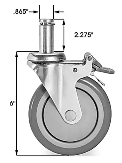 ULine chrome polyurethane swivel wire shelf castors wheels, View more