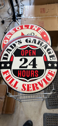 Dad’s garage full service 18 inch tin sign