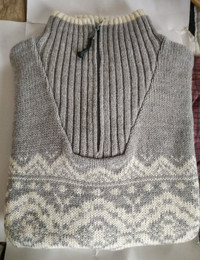 Brand New Men's Nordic Sweater, Funnel Neck, Sz L