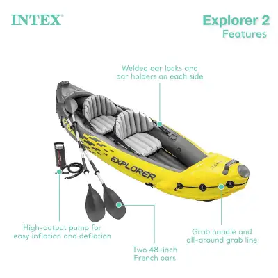 Get ready for some fun on the water with this Intex Explorer 2 Kayak, perfect for two adventurers! T...
