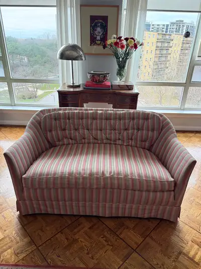 Vintage Tufted Loveseat / Accent Sofa, View more
