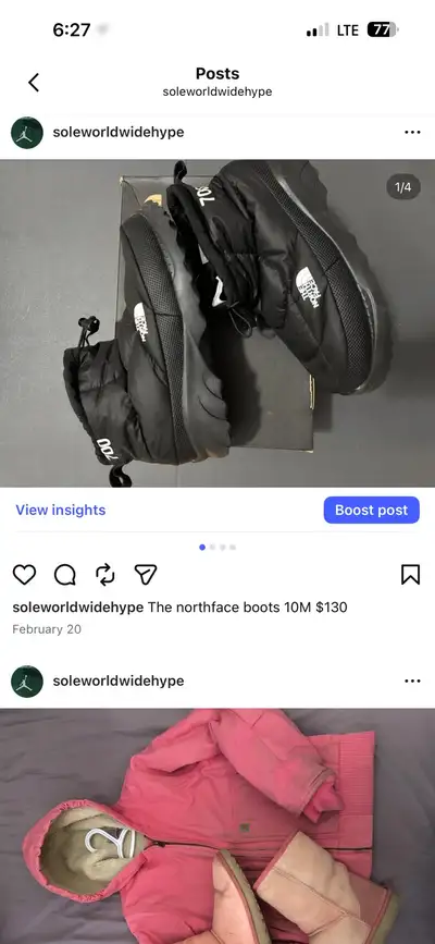 The northface boots 10M $130