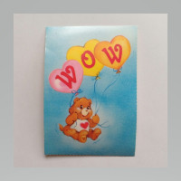 WOW BALLOONS 1987 CARE BEARS VINTAGE VALENTINE CARD
