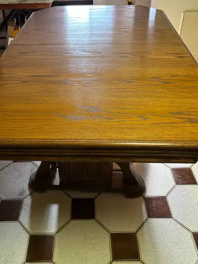 Dining room set (free) 1 table with extension; seats 6-12 table: 52"l x 41"w x 31'h extension: 16" 1...