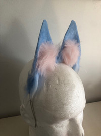 Blue pink fox ears and tail 