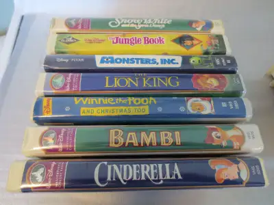 13 Disney Classics on VHS $4 ea Located in Portage La Prairie