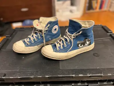 COMME DES GARÇONS PLAY CONVERSE CHUCK TAYLOR SINGLE HEART BLUE, View more