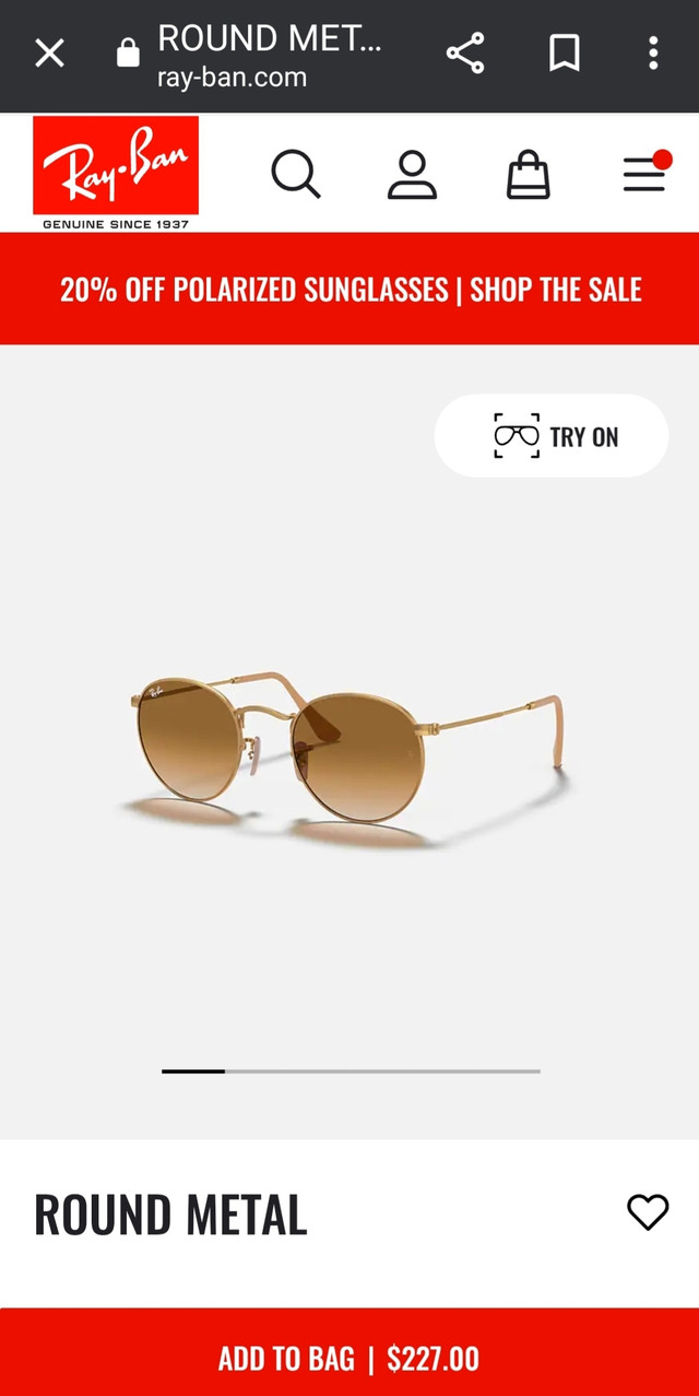Brand New Ray-Ban Round Metal Sunglasses. MADE IN ITALY  in Other in City of Toronto - Image 2